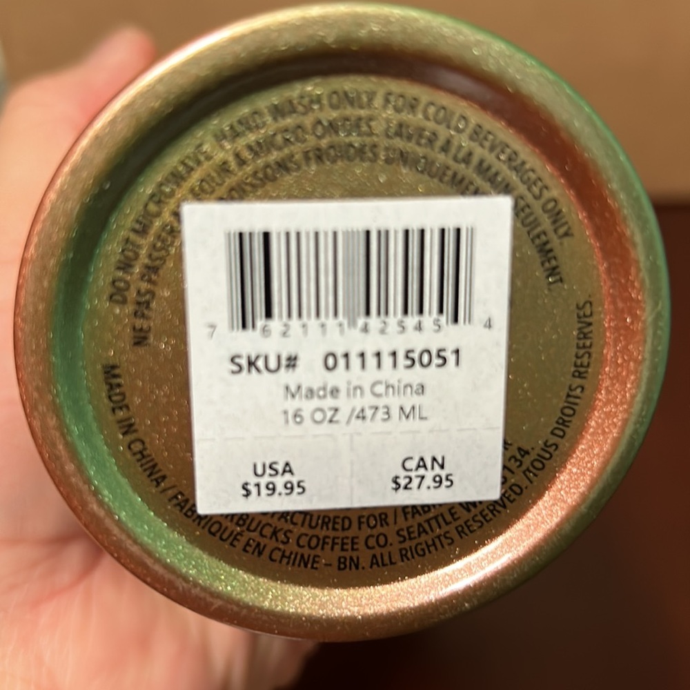 Starbucks Pink Yellow Green Ombre Stainless Still Cold Cup Tumbler, 16oz 2020 - Picture 6 of 6